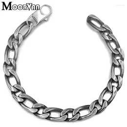 Link Bracelets Moorvan Cool Links Man Accessories Retro Stainless Steel For Male Punk Chain Figaro Men Bracelet Wristband Jewelry Boys