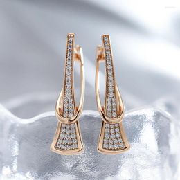 Dangle Earrings Luxury Curve Triangle Long Pendant Zircon Women's Personality English Buckle Party Daily Jewellery Girl Sexy