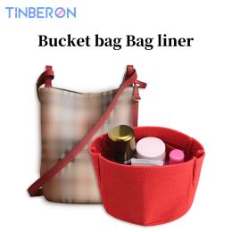 Cases TINBERON Bag Organiser Insert Fits For Bucket Bag Felt Purse Organiser Insert Cosmetic Bag Portable Makeup Handbag Inner Storage