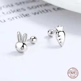 Stud Earrings 925 Sterling Silver Radish For Women Personality Cute Earring Fine Birthday Piercing Jewelry Gifts