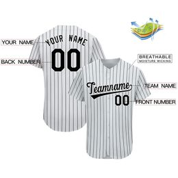 Anpassbarer Baseball-Trikot-Team-Shirt-Print-Team persönlicher Name Number Stripe Hip Hop Sportswear Baseball T-Shirt Männer/Frauen/Kid 240412