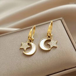 Dangle Earrings South Korea Fashion Simple Luxury High Quality Star Moon Shell Business Banquet Gift Wedding Women Jewellery