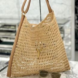 Summer straw designer bag Fashion woven shopping bag High quality hollow out shoulder bag Lady handbag Men's handbags Vintage elegant Tote bag Duffel bag wholesalers