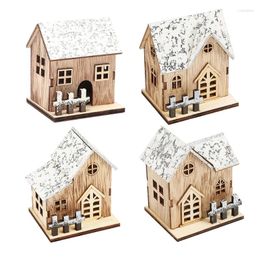 Party Decoration Village Collection Building Lighted House Wooden Hanging Christmas Trees Bedroom