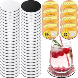 Table Mats 120Pcs Blank 4 Inch Sublimation Round Coasters Heat Pressed For DIY Crafts
