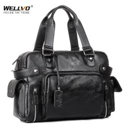 Bags Brand Designer Travel Bag Leather Handbags Men's Casual Tote For Men LargeCapacity Portable Shoulder Bags Big Package XA214ZC