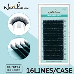 NATUHANA Korea PBT 16Rows B C D Curl Eyelash False Individual Lashes Hand Made Faux Mink Eyelashes for s 240407