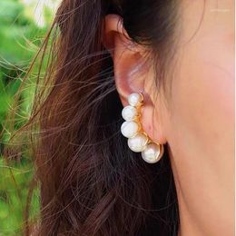 Stud Earrings 2024 Trend Super Luxury Big Pearl Beads Pierced For Women South Korea Japan Style Charms Ear Jewellery Gift