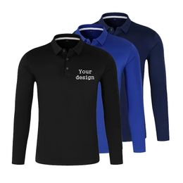 Quick-drying Polo shirt customizationdesign men and women long-sleeved casual Polo shirt team advertising top 240408
