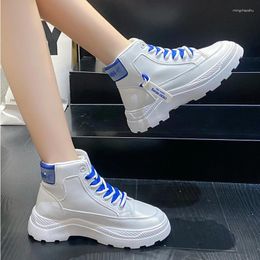 Casual Shoes Versatile Women's 2024 Autumn Trend Temperament Medium Top Small White Simple Vulcanized Sneakers