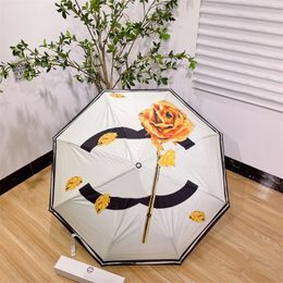 Designer Umbrella Rose Handle Sunny Rainy Umbrellas Luxury Brolly C Fashion Parasol Brand Designers Sunshade Ultraviolet Proof Bumbershoot