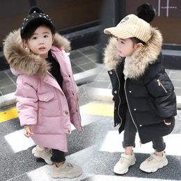 Down Coat Girls' Baby Cotton-Padded Clothes Medium And Long Winter Keep Warm Little Boys Girls Coats Suitable For Minus 10 Degrees