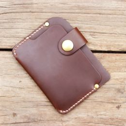 Holders New Luxury Handmade Genuine leather card holders men card ID Horder leather sleeve women card wallet credit card case