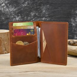 Wallets Vintage Leather Driver Licence Wallet Men Women Genuine Leather Slim Wallet Organiser Cover Male Female Minimalist Card Holder