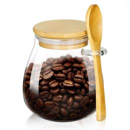 Storage Bottles Condiment Jars With Lids And Spoons Prevent Moisture Clumping For Coffee Bean Spice Creamer SP99