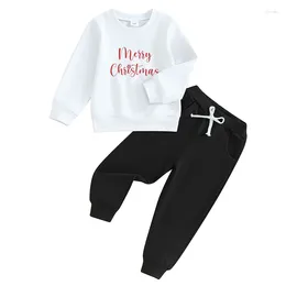 Clothing Sets 3-7T Kid Boy Outfit Baby Cute Letter Print Long Sleeve Sweatshirt Tops And Pants Set Born Infant Clothes