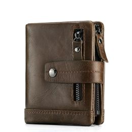 Wallets KAVIS Free Engraving Genuine Leather Wallet Men PORTFOLIO Male Cuzdan Small Portomonee Perse Coin Purse Fashion Money Bag Name