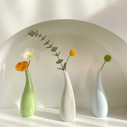 Vases INS Nordic Ceramic Vase Dry Flower Arrangement Living Room Dining Table Home Decoration Decorative Items Hydroponic