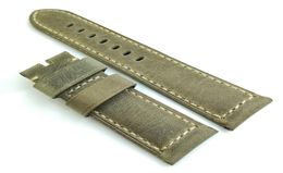 24mm 22mm 120mm 75mm Brown Green Calf Leather Watch Band Strap8761323