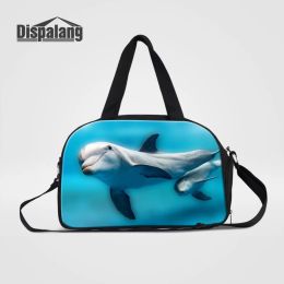 Bags Dispalang Luggage Bag Large Capacity Men Travel Bags Dolphin Women Travel Duffle Tote Bags Shoes Storage Weekend Crossbody Bags