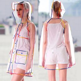 Raincoats 2024 Fashion Women's Transparent Thicken Plastic Raincoat Travel Waterproof Rainwear Adult Poncho Outdoor Rain Coat