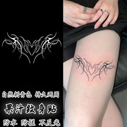 Herb Juice Ink Tattoo Sticker Heart Totem Thigh Back Chest Premium Feel Fake Cool Art Female 240418