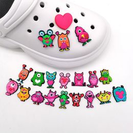 Anime charms wholesale childhood memories cute monster valentines day cartoon charms shoe accessories pvc decoration buckle soft rubber clog charms fast ship