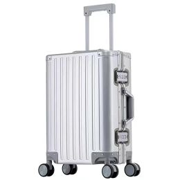 Luggage Large 100% Aluminummagnesium Alloy Travel Suitcase Rolling Luggage 20/24/28 Inch Trolley Case Cabin Suitcase CarryOn Big Bag