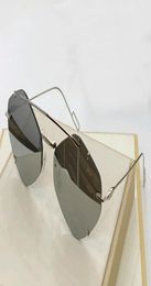 Silver Mirror Sunglasses Irregular Rimless Glasses Unisex Metal Frame Sun Shades with Box8687018