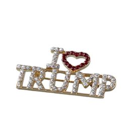 Other Festive Party Supplies I Love Trump Rhinestones Brooch Pins Crystal Letters Coat Dress Jewelry Brooches Drop Delivery Home Ga Dh6Zb