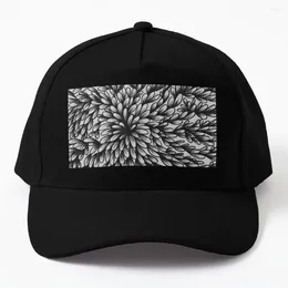 Ball Caps Black And White Floral Design Baseball Cap Birthday Sunscreen Tea Hats Dad Hat For Men Women's