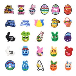 Anime charms wholesale childhood memories happy easter bunny rabbit funny gift cartoon charms shoe accessories pvc decoration buckle soft rubber clog charms