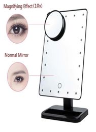 Adjustable 20 LEDs Lighted Makeup Mirror Touch Screen Portable Magnifying Vanity Tabletop Lamp Cosmetic Mirror Make Up Tool8210776