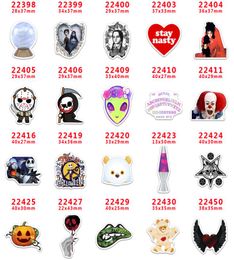 60pcslot PR22398 Halloween Character Cartoon Flatback for Hair Bows Hair Accessories Planar Resin Crafts DIY Decorations8683361