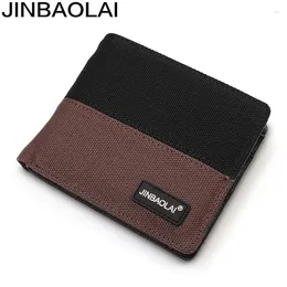 Wallets JINBAOLAI Genuine Leather Wallet For Men 2024 Casual Holder Coin Purse Student Cartera Hombre