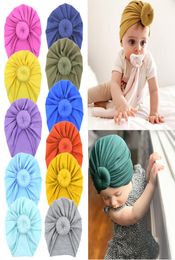 Baby Top Knot rose hat Toddler soft Turban vintage style retro Hair Accessories girls boys Head wrap decorative2460344