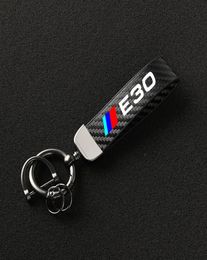 Keychains For E30 E34 E36 E39 E46 E60 E87 E90 Car Highend Carbon Fibre Leather KeyChain 360 Degree Rotating Horseshoe Key Rings2702064