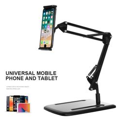 Phone Mount Stand Holder for Desktop with 2 Adjustable Arm and 360° Rotates Universal Foldable Multi Angle Compatible with iPad iPhone Tablet and More