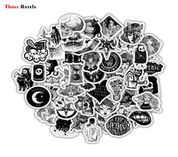 Three Ratels 50 Pcs Black and White Gothic style girl skull Stickers Graffiti Sticker for Laptop Luggage Car Styling Guitar5195450