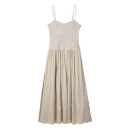 Style Summer Womens Embroidered Linen Dress 865566