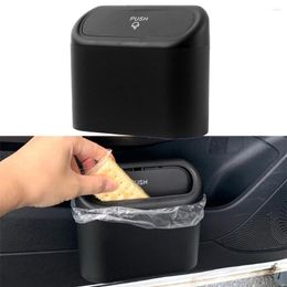 Interior Accessories Car Storage Case Trash Bin Push Can Auto Rubbish Holder Wrapper Garbage Van Waste Flip