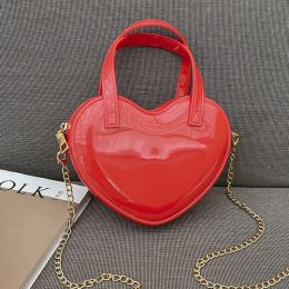 Clutches Girl Love Heart Shaped Handbag ladies Makeup Shoulder Messenger Satchel Purse Bags Blue Pink Red Cosplay 3 Colors New jelly bag