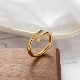 Luxury Jewellery nail ring designer ring men s ring classic unisex cuff ring titanium gold plated fashion accessories never fade not allergic love ring gift