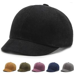 Berets Short Brim Baseball Cap Solid Colour Outdoor Shade Visor Adjustable Fastener Tape Peaked Men