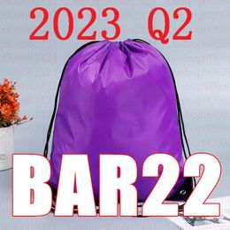 Shopping Bags Latest 2024 Q2 BAR 22 Drawstring Bag BAR22 Belt Waterproof Backpack Shoes Clothes Yoga Running Fitness Travel