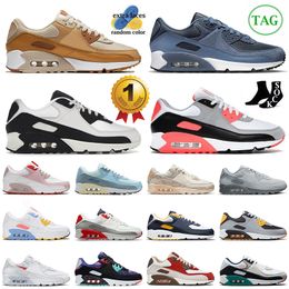 90 Running shoes Outdoors 90s Sneakers Diffused Blue Phantom Infrared Wolf Grey All White Black Leather Mesh for Men Womens Trainers Dhgate Size EU36-47