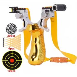 Scopes Laser Aiming Slingsshot Outdoor Hunting Shooting Rubber Band with Target Paper Exercise Package Fast Compression Slingshot