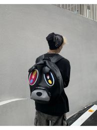 Backpacks Y2k Bear Backpacks Unisex Denim School Bags Large Capacity Pu Leather Travel Bag Gothic Hiphop Fashion Backpack Korean Cool Bag