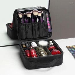 Cosmetic Bags Black Square Makeup Bag Large Capacity Portable Zipper Case Women Make Up Handbags Organiser Storage Boxes