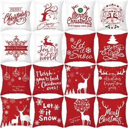 Decorations Claus Santa Christmas Case Pillow Pillowcase Home Xmas Deer Pillows Cover Decor Peach Skin Cushion Covers Th0491 case s s